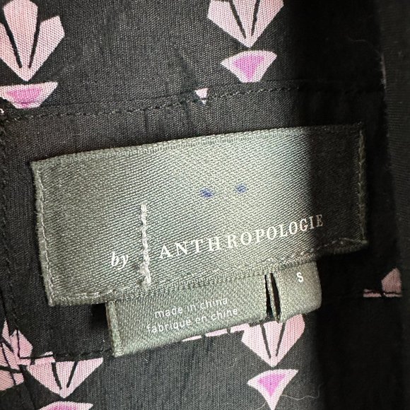 Anthropologie Dasha Black Floral Smocked Midi Dress Sz S - Picture 5 of 6